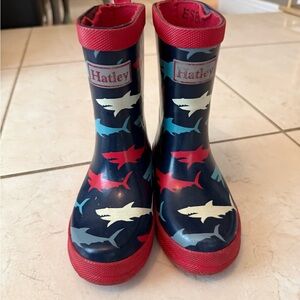 Hatley Kids' Navy Shark Rain Boots with Red Trim size 9 toddler